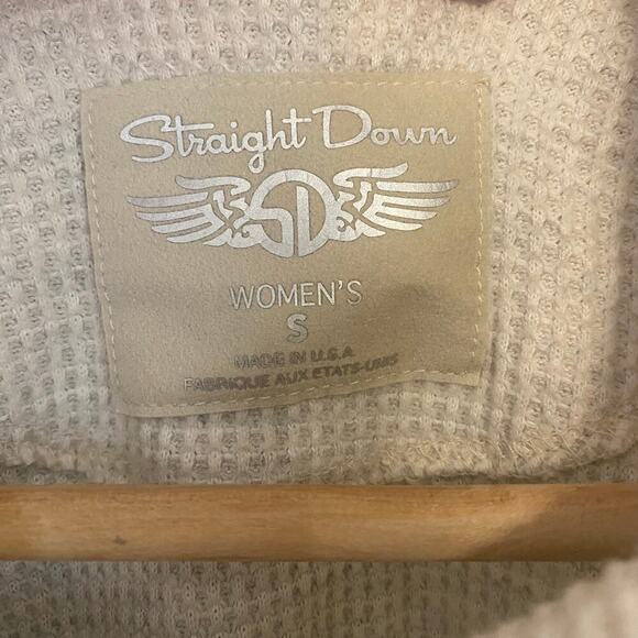 Straight Down Misty Cowl Neck Pullover Waffle Womens Size Small Golf Thermal - Picture 4 of 6